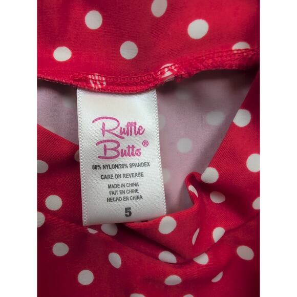 5 Ruffle Butts Polka Dot Rash Guard - Picture 5 of 5